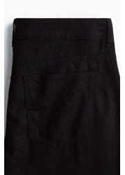 H&M بنطلون واسع من مزيج الكتان