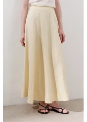 Manuka تنورة من الكتان واسعة القطع باللون الأصفر