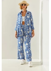 Bianco Lucci Patterned Palazzo Women's Trousers Set -60251443