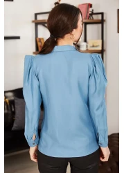 armonika Women's Ice Blue Watermelon Sleeve Shirt ARM-20K001114