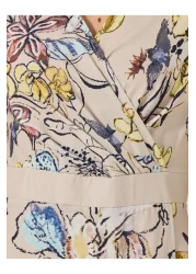 Styli Floral Print Wrap Look A-Line Maxi Dress