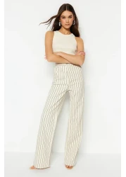  Collection Multi-Colored Striped High Waist Wide Leg Jeans TWOSS23JE00247