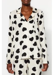  Collection Ecru Heart Viscose Woven Pajamas Set Thmaw21Pt0936