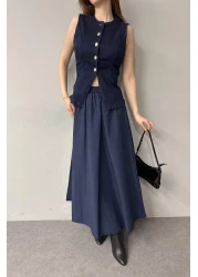 lizge giyim تنورة المظلة مع مرونة الخصر