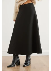 Olalook تنورة سكوبا ماكسي سوداء واسعة للنساء ETK- 19000296