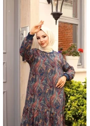 HARMAN BUTİK فستان شيفون منقوش - مبطن نسائي