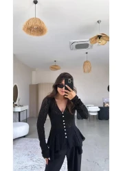 Buket Teke Black Premium Lace Blouse