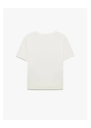 Koton Short Sleeve Crew Neck Slim Fit Cotton Floral Print T-Shirt