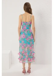  Collection Pink Floral A-Line Midi Woven Dress Twoss23El01872