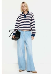 H&M بنطلون جينز برباط