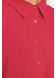  Collection قميص منسوج فضفاض بزهرة الرمان TWOAW20GO0107