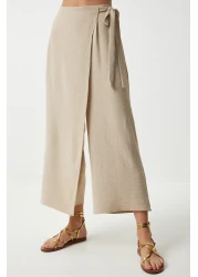 Happiness İstanbul Cream Ayrobin Shalwar Trousers - Women's Skirt Look DE00033