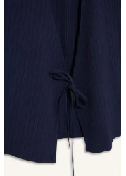 Defacto Relax Fit 2'Li Set Seersucker Textured Long Sleeve Kimono Pants F4095Ax25Sm