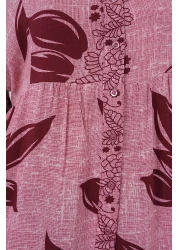 Bigdart 2423 Authentic Patterned Hijab Dress - Y.Dried Rose