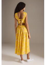  Collection Yellow Floral Cut Out / Flywheel Midi Woven Dress Twoss21El0709