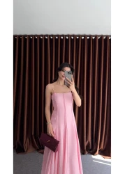 HAZELANNA Pink Dress with Double Stitched Straps