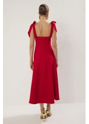  Collection Red A-Line Strap Lacing Graduation Night Stylish Dress Tprss24El00251