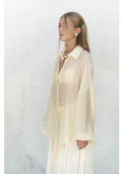 BOHEMAİ قميص ليرا أصفر كبير الحجم