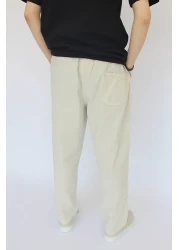 nobility jean بنطلون كتان صيفي مريح للجنسين مع خصر مرن من القطن برباط رائع