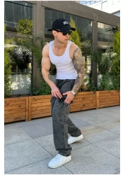 serline Anthracite Baggy Cargo Pants