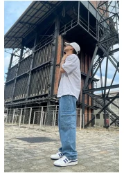 serline الجليد الأزرق السراويل الفضفاضة البضائع