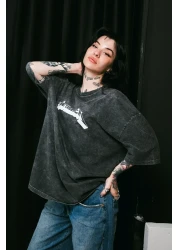 Sekizbiraltı Metallica and Justice for All Printed Oversize Unisex Washable Black Tshirt