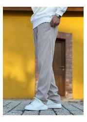 ElitWear بنطال رجالي مريح من القماش المضلع