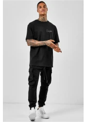 Pasage تيشيرت أسود كبير الحجم مطبوع عليه MoonLife Cool Dude