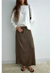 Suud Collection Ecru Katie Long Sleeve Oversize T-Shirt