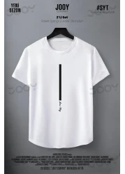 Jooy Company Black and White Slim Fit T-Shirt - Low Key Printed Set of 2