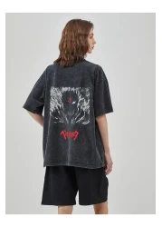 Köstebek تي شيرت أنيمي Berserk Vintage بأكمام قصيرة للجنسين مدخن