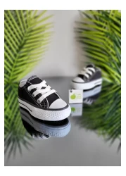 elma bebe حذاء رياضي مريح للأطفال البنات والأولاد للجنسين من القماش الكتاني القصير ذو الأربطة