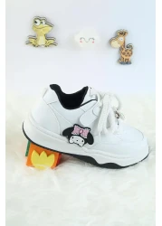 Moda Lime Unisex Children's Sports Shoes Kuromi Special Design Lace-Up and Velcro Sneakers