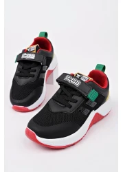 homiro حذاء فيليه أسود-أحمر برباط