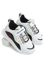 Tonny Black Children's Unisex White Faylon Sole Comfortable Fit Velcro Children's Shoes