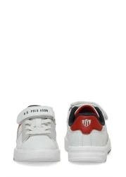 U.S. Polo Assn. Boy's White Sneakers - Jr 4Pr