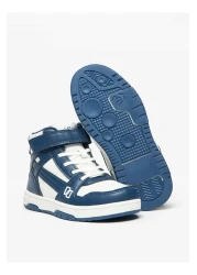 Duchini Mister Duchini Boys' Panelled Sneakers with Hook and Loop Closure