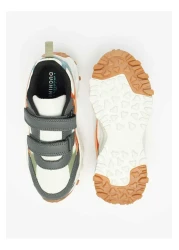 Juniors Colourblock Sneakers with Hook and Loop Closure