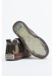 PowerSpeed Children's Unisex Khaki Camouflage Comfortable Fit Lighted Lace-Up Sports Shoes