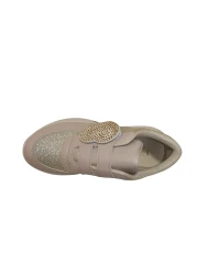 MİNİMASS حذاء رياضي للأطفال من Minimass Mink Brown Gold Heart Velcro