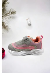 Ponchiq حذاء رياضي للأطفال للجنسين مزود بشريط مزدوج من رغوة الذاكرة