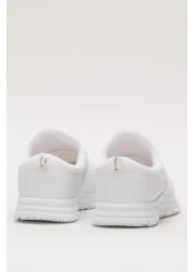 Liger حذاء رياضي للأطفال خفيف الوزن ومرن للجنسين باللون الأبيض