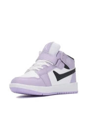 Lambırlent Girls Boys Unisex Lace Up High Top Winter Lilac White Black Sports Basketball Shoes