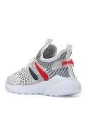 BOUIS حذاء رياضي للأطفال باللون الأبيض الداكن - حذاء رياضي مرن وخفيف الوزن