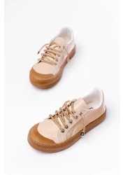 p papuccum ortopedi çocuk ayakkabıları Girl's Copper Lacing Stone Sports Shoes