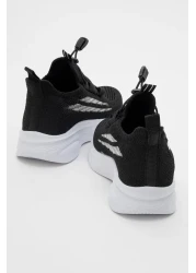 CCWAY AYAKKABI Knitwear Children's Sports Shoes 26-30 Black White