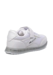 Cool حذاء رياضي أبيض بشريط فيلكرو للأطفال للجنسين