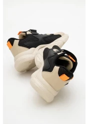 CCWAY AYAKKABI Velcro Tied Anorak Children's Sports Shoes 31-35 Beige Black