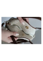 Mimoza Women's Straw Textured Shoulder and Hand Bag, Summer, Daily Use, Gift