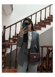 NOTHING Women's Gold Lock Detailed Adjustable Strap Claret Red Shoulder and Crossbody Bag Mona